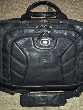 🔥OGIO Dividend Messenger Black Colombian Leather JD Machine Business Travel Bag